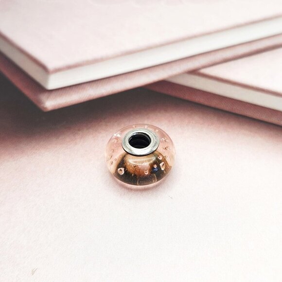 Pandora Pink Effervescence Murano Glass 925 Sterling Silver Charm Authentic - Picture 2 of 2